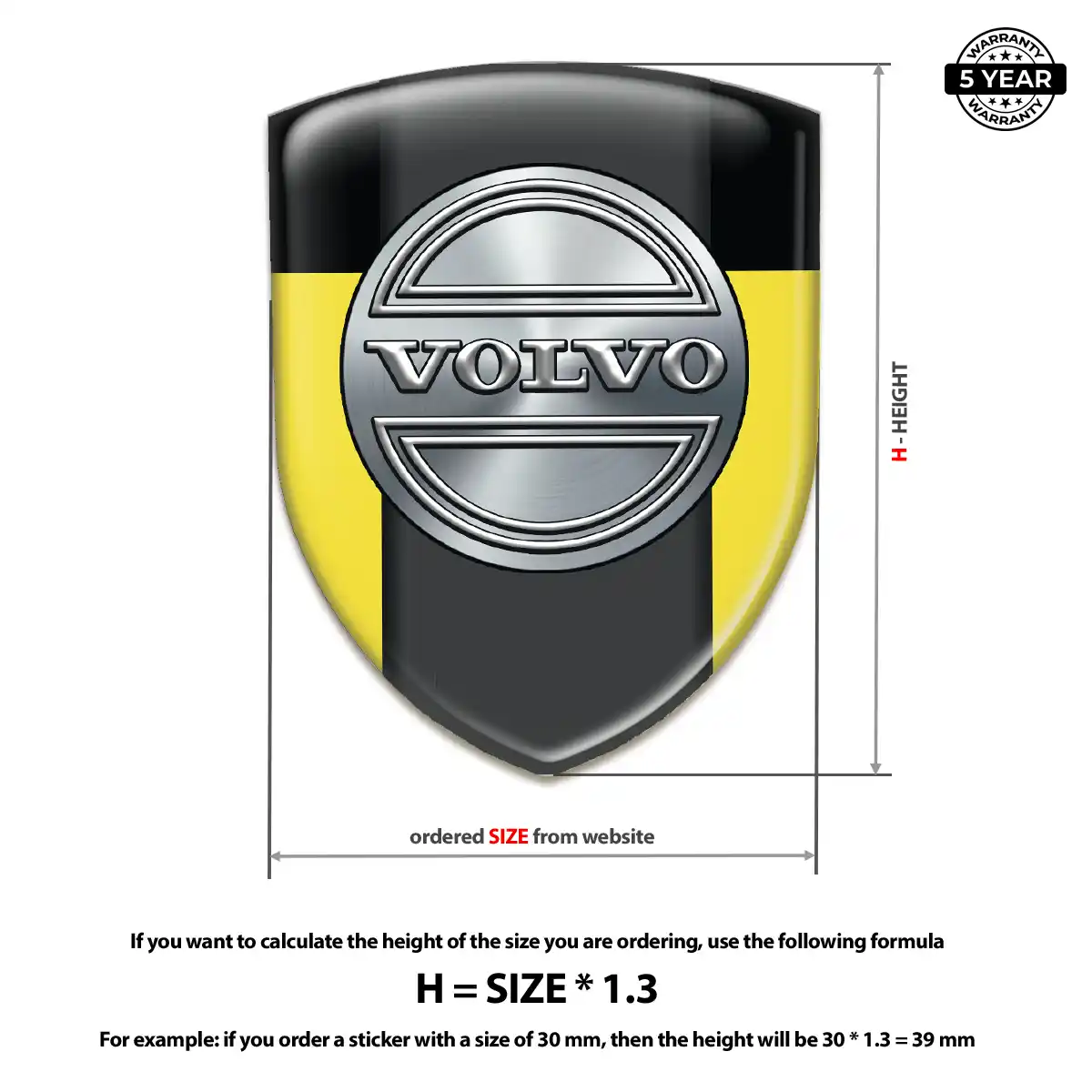Volvo 3D Emblem Sticker Noble Edition