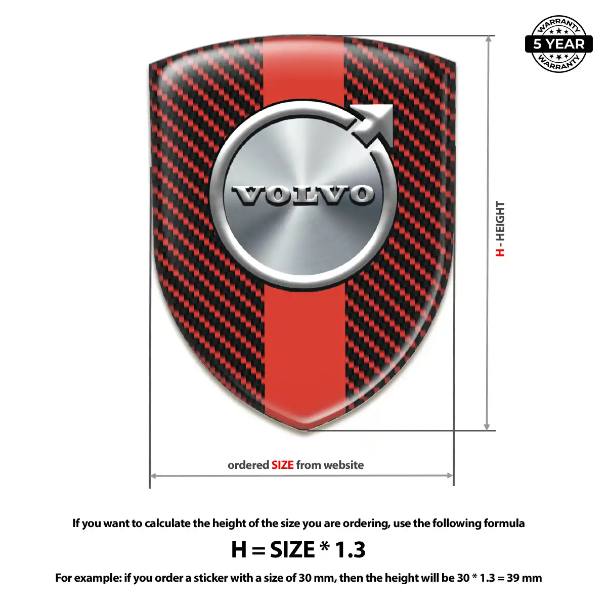 Volvo 3D Emblem Sticker Opulent Line