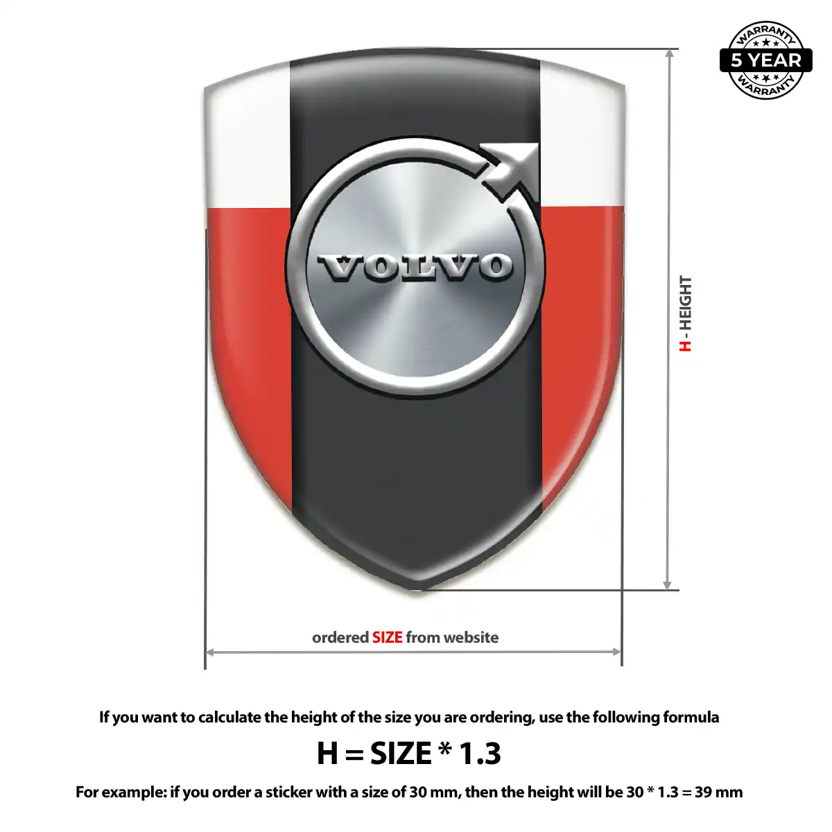 Volvo 3D Emblem Sticker Outer Style
