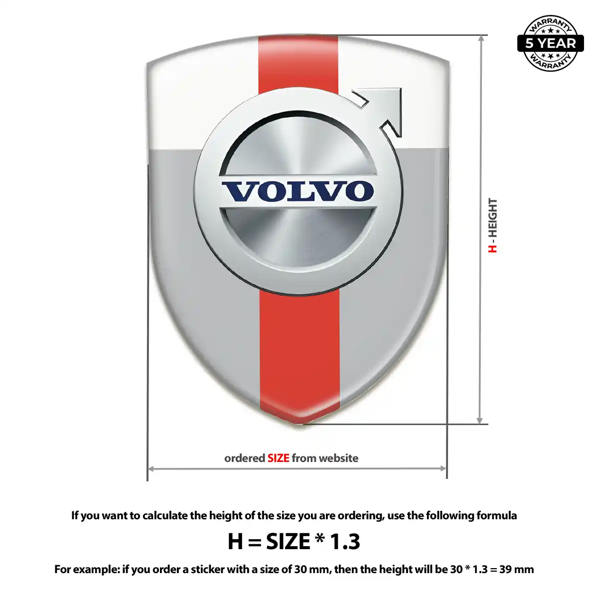 Volvo 3D Emblem Sticker Prestige Line