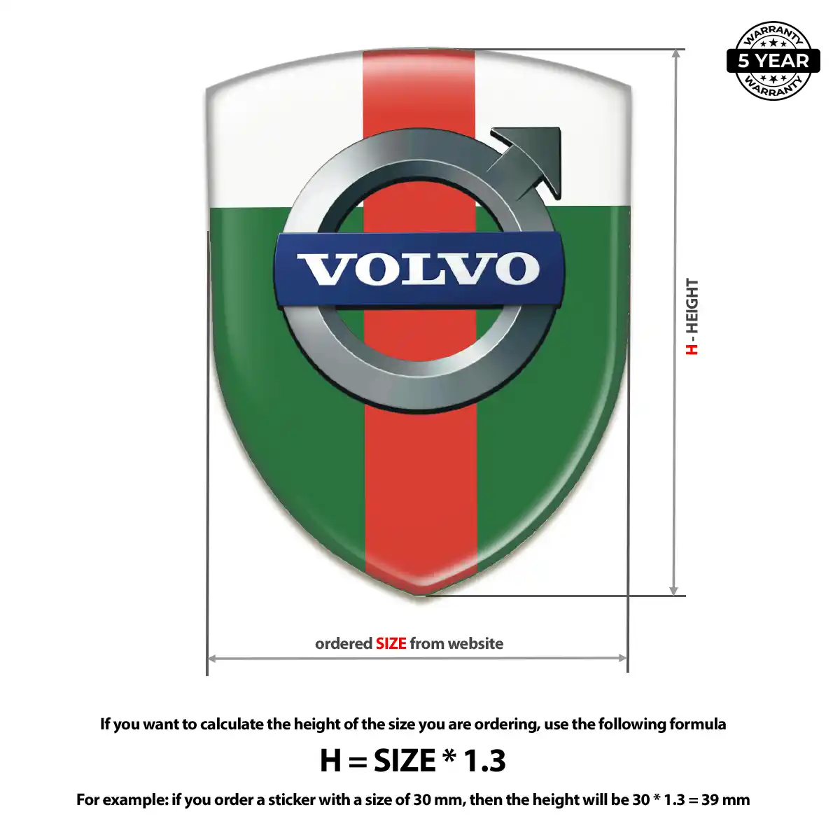 Volvo 3D Emblem Sticker Prime Quality