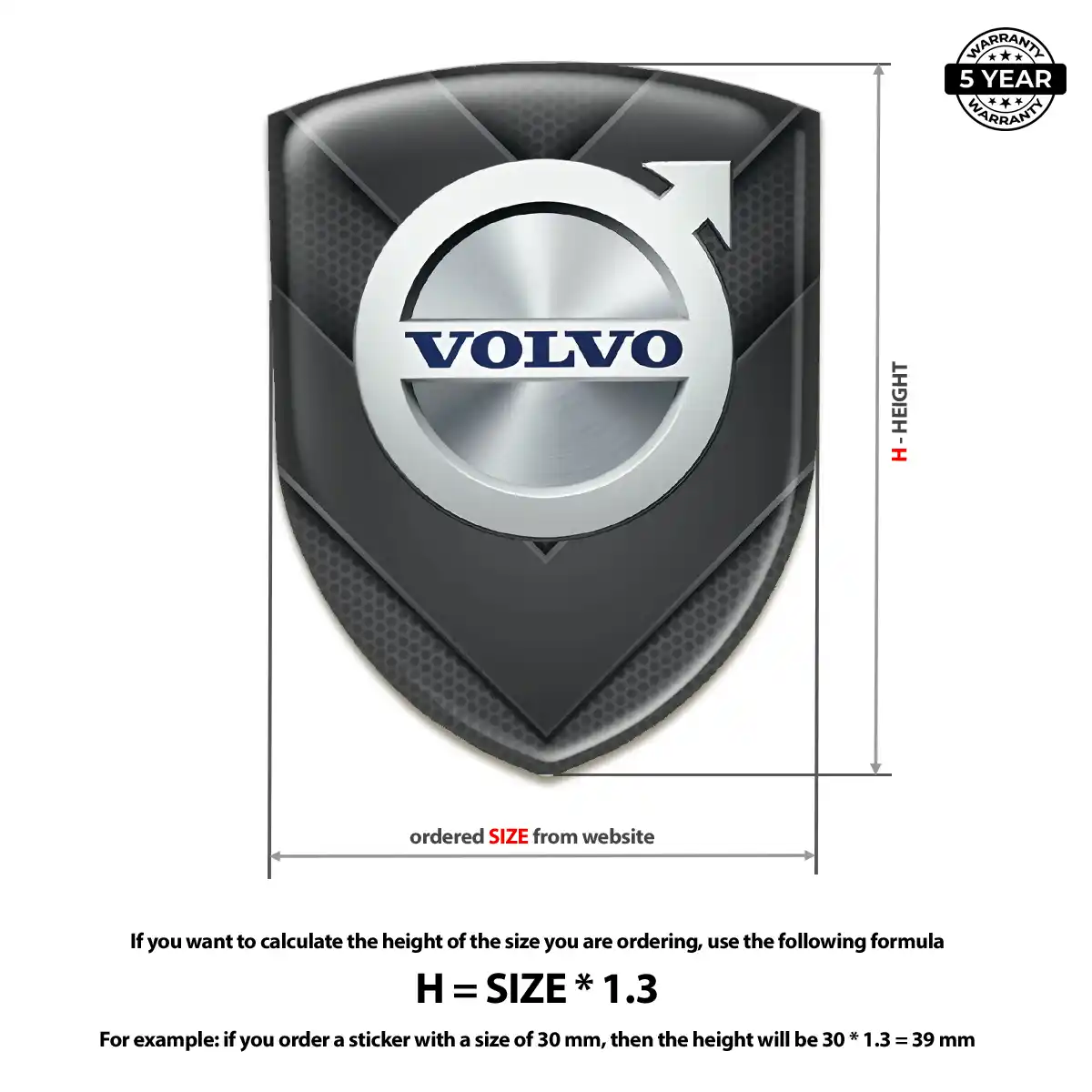 Volvo 3D Emblem Sticker Refined Design