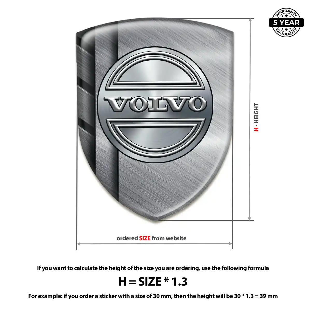 Volvo 3D Emblem Sticker Signature Grade