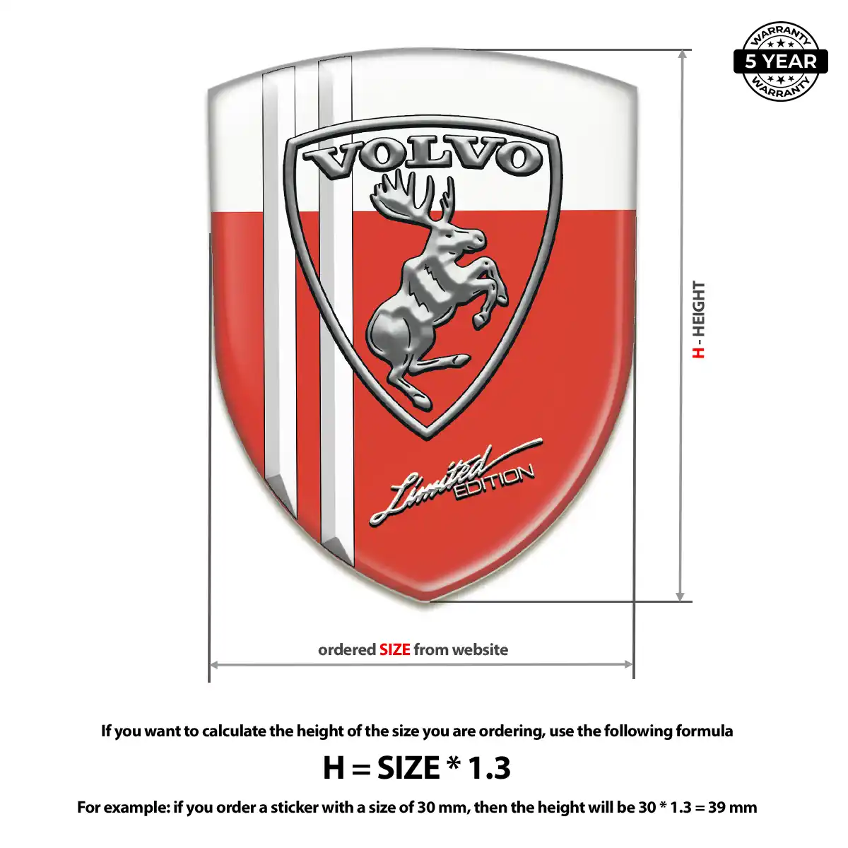 Volvo 3D Emblem Sticker Sleek Style