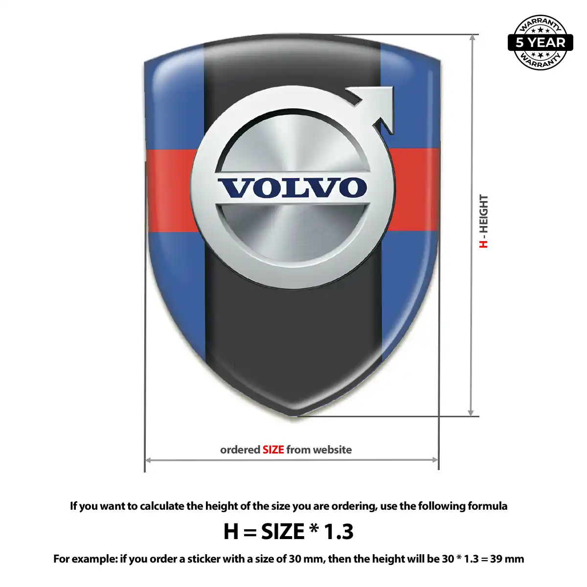 Volvo 3D Emblem Sticker Superior Craft