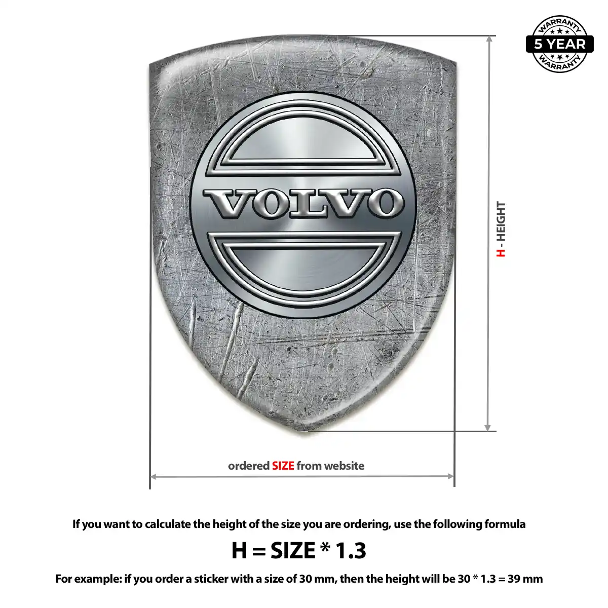 Volvo 3D Gel Sticker Elite Finish