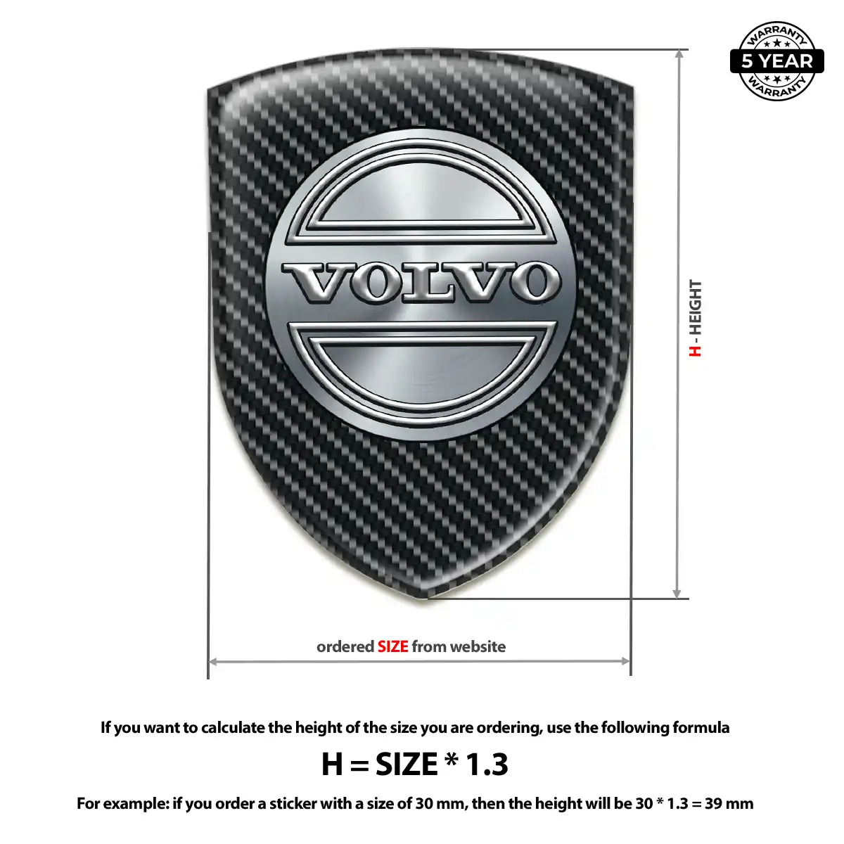 Volvo 3D Gel Sticker Exterior Luxe
