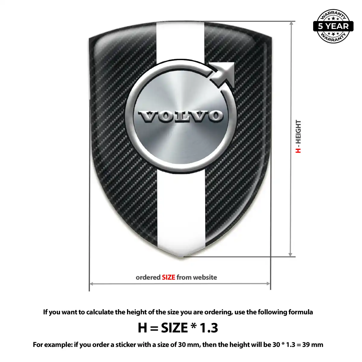 Volvo 3D Gel Sticker Interior Elegance