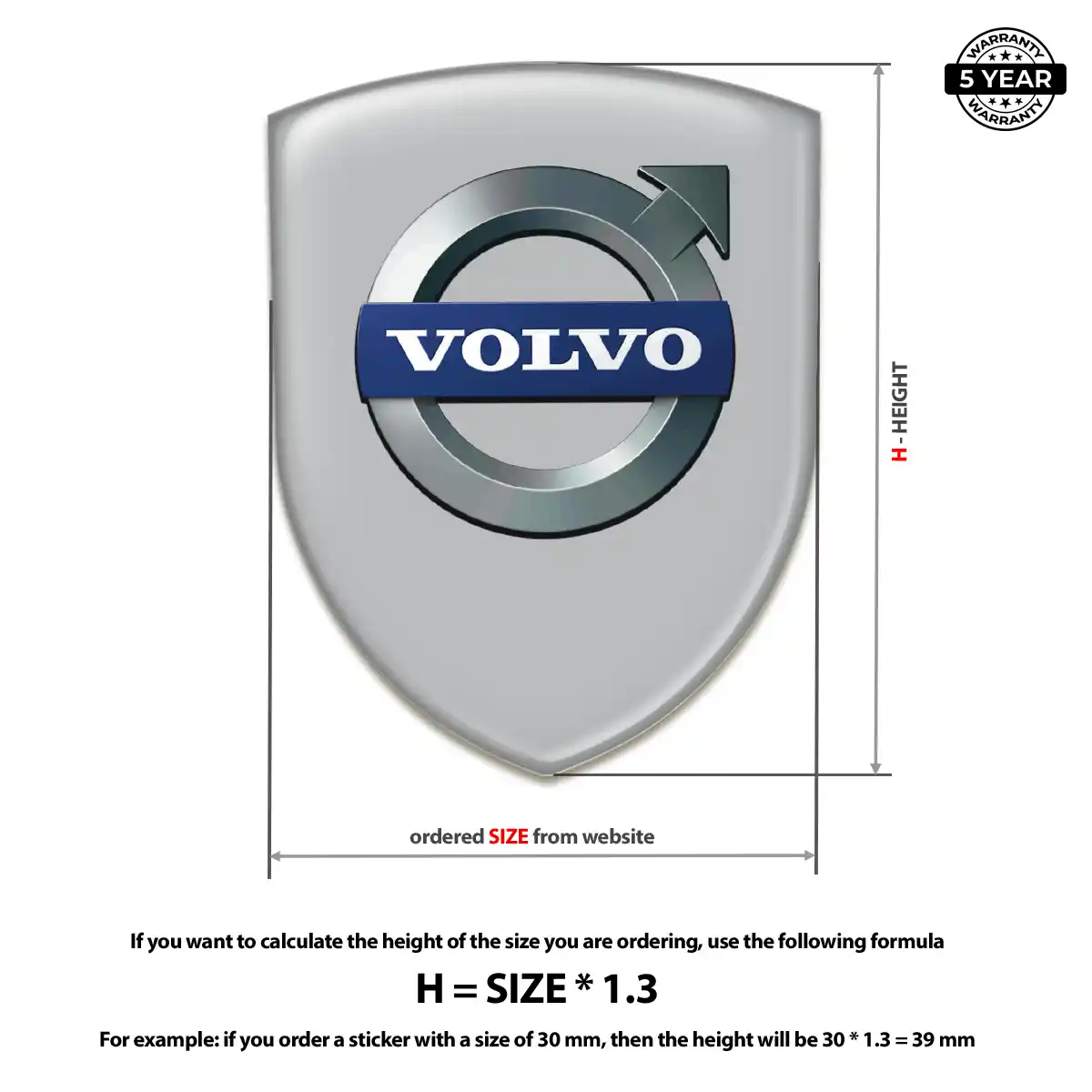Volvo 3D Gel Sticker Interior Luxe