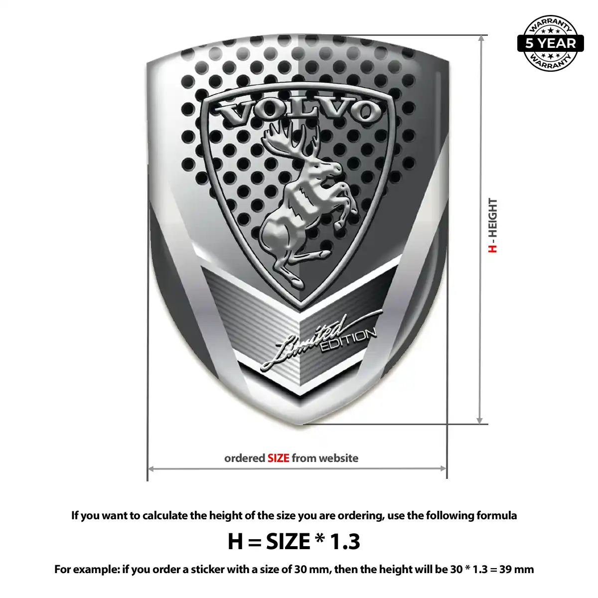 Volvo 3D Gel Sticker Outer Style
