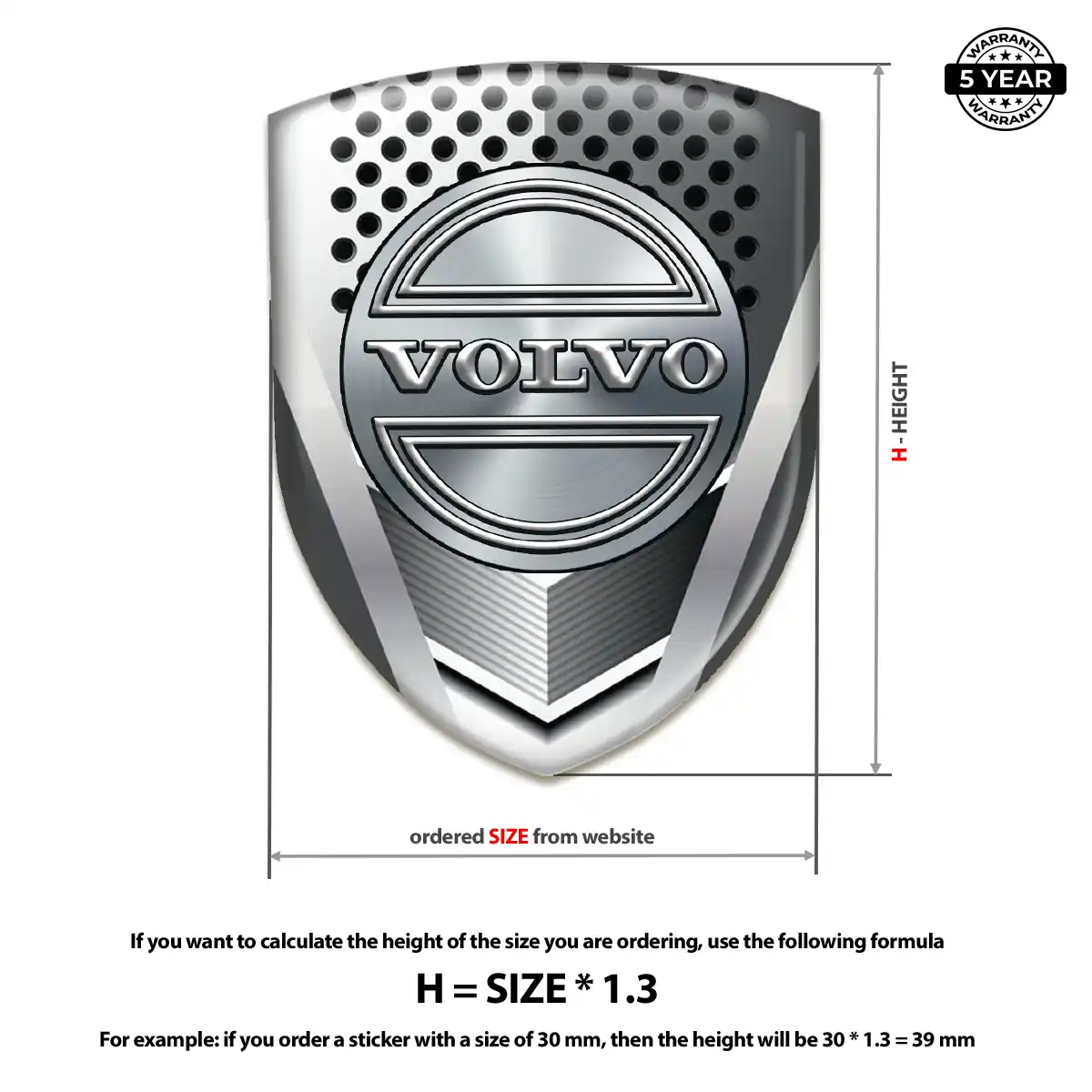 Volvo 3D Gel Sticker Premium Dome