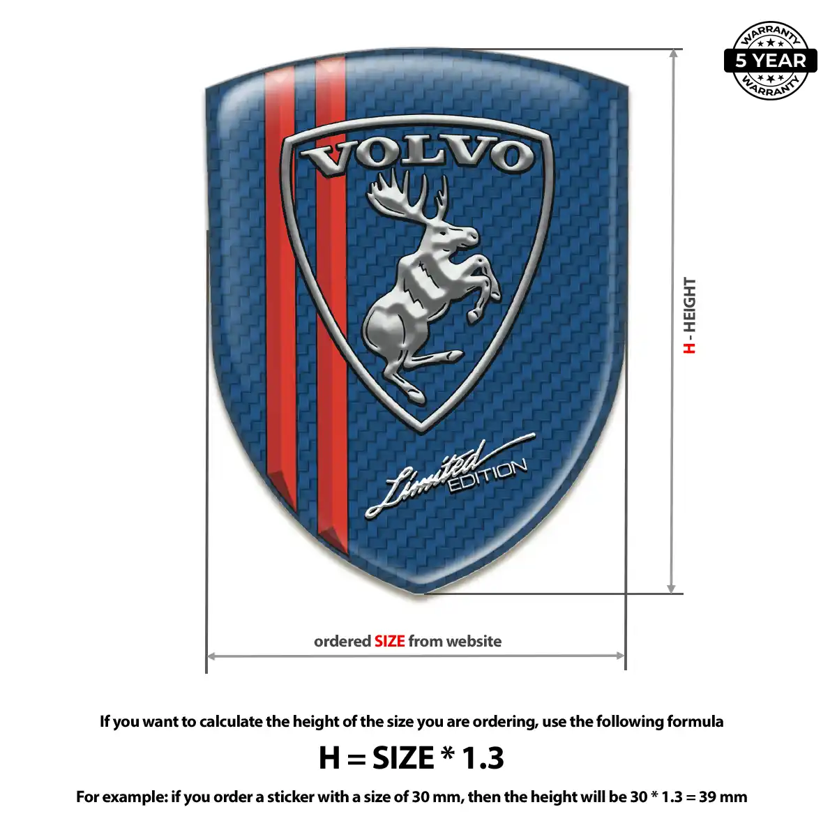 Volvo 3D Gel Sticker Prime Quality