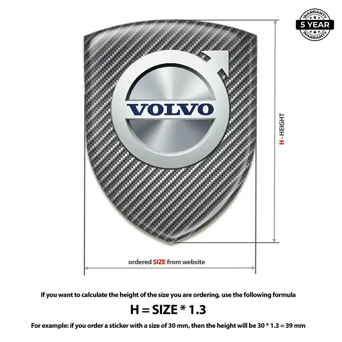 Volvo 3D Gel Sticker Resin Elite