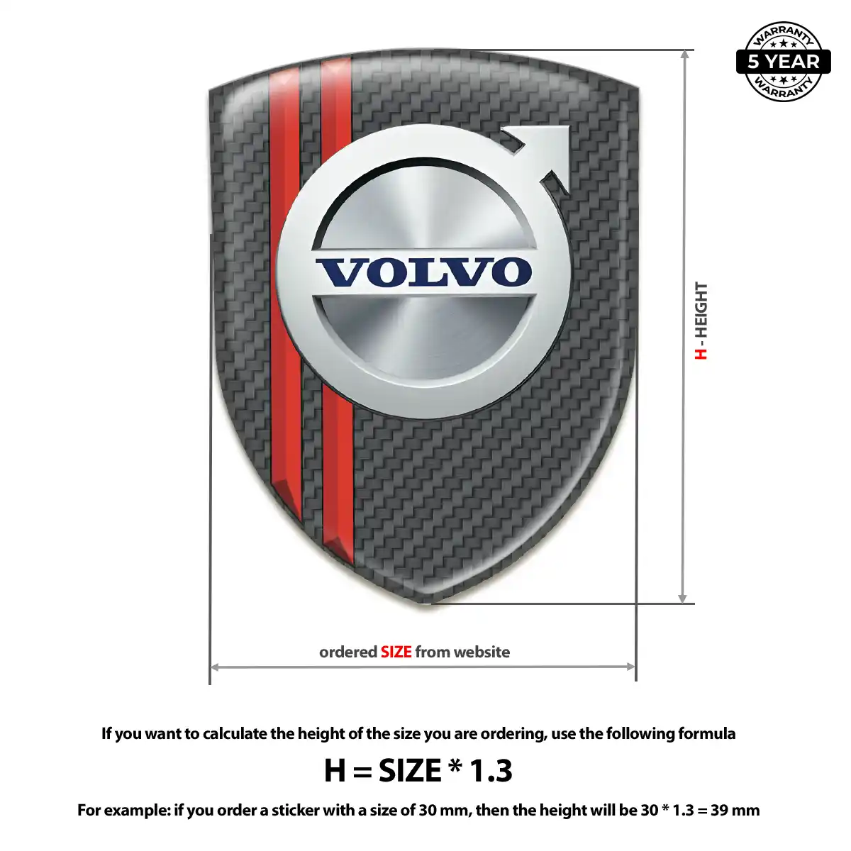 Volvo 3D Gel Sticker Resin Luxe