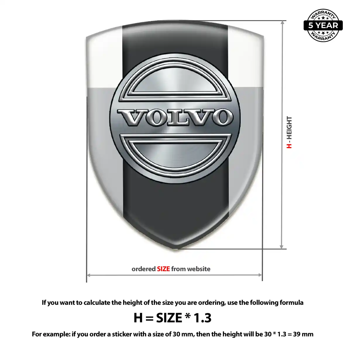Volvo 3D Gel Sticker Signature Grade