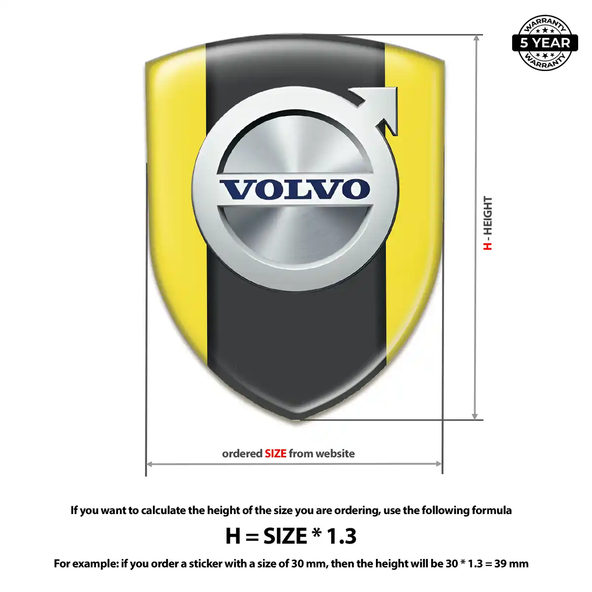 Volvo 3D Gel Sticker Sleek Style