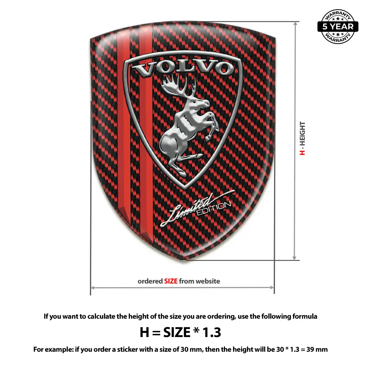 Volvo 3D Logo Sticker Deluxe Edition