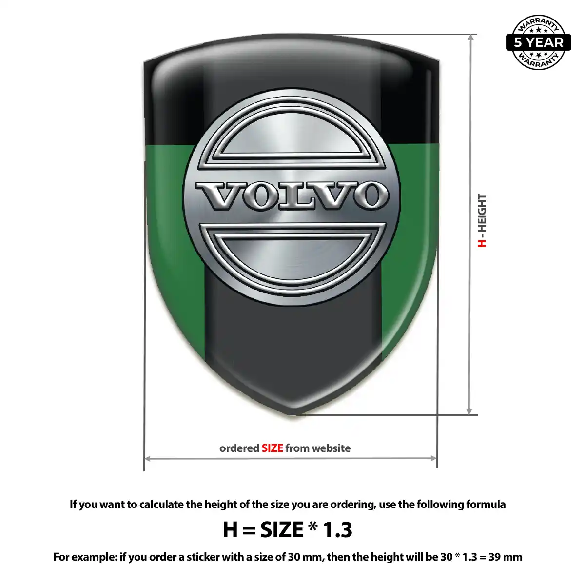 Volvo 3D Logo Sticker Elite Finish