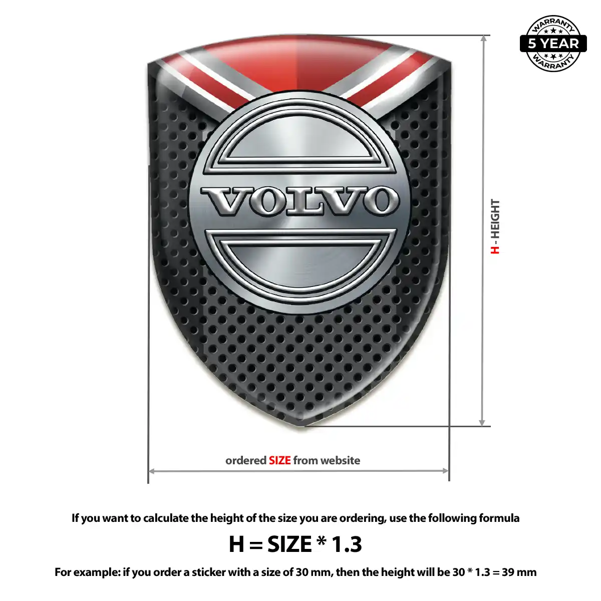 Volvo 3D Logo Sticker Exterior Luxe