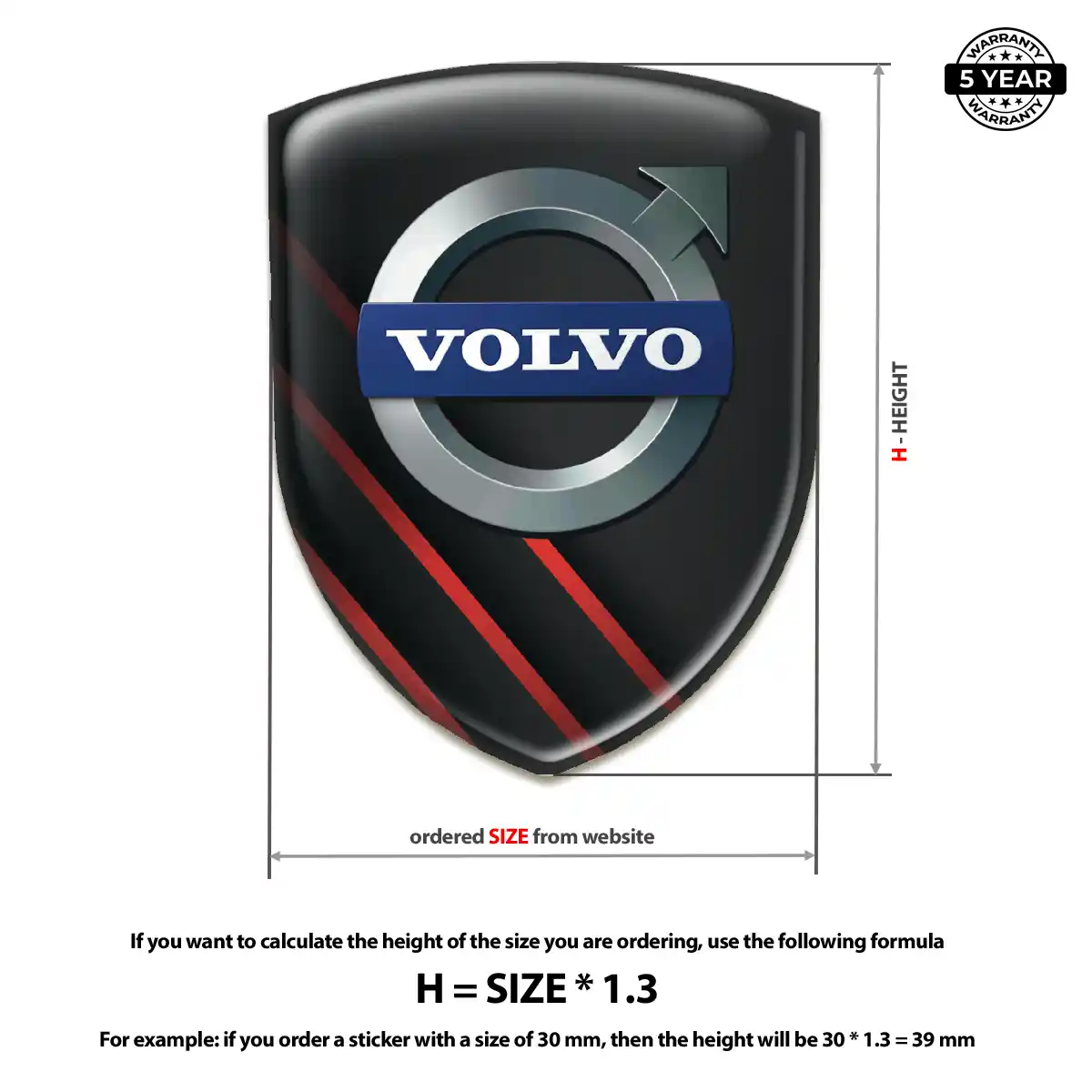 Volvo 3D Logo Sticker Interior Elegance