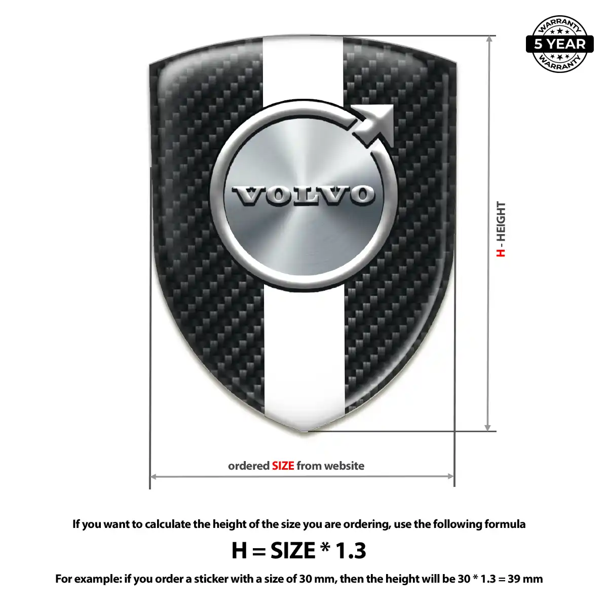 Volvo 3D Logo Sticker Noble Edition