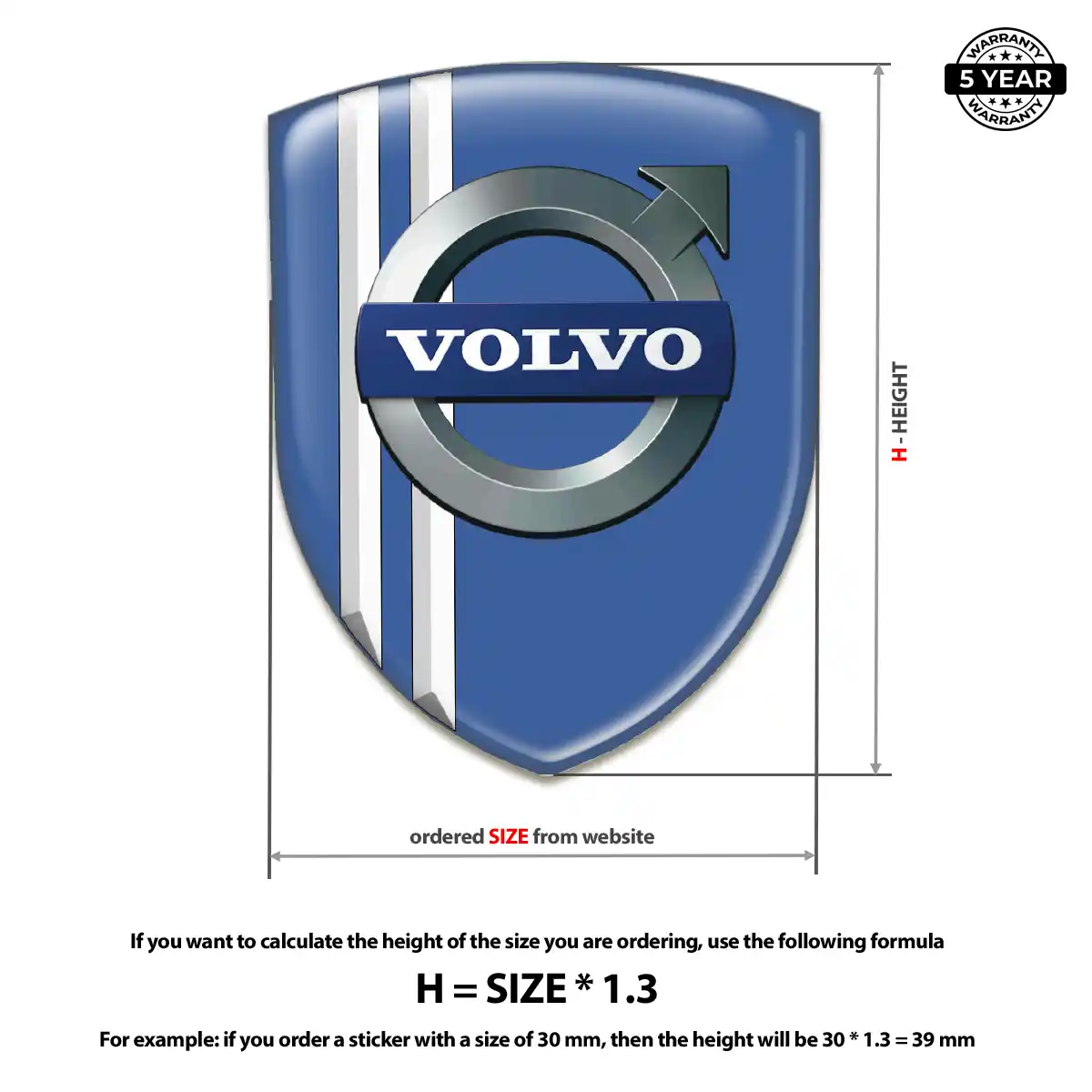 Volvo 3D Logo Sticker Opulent Line