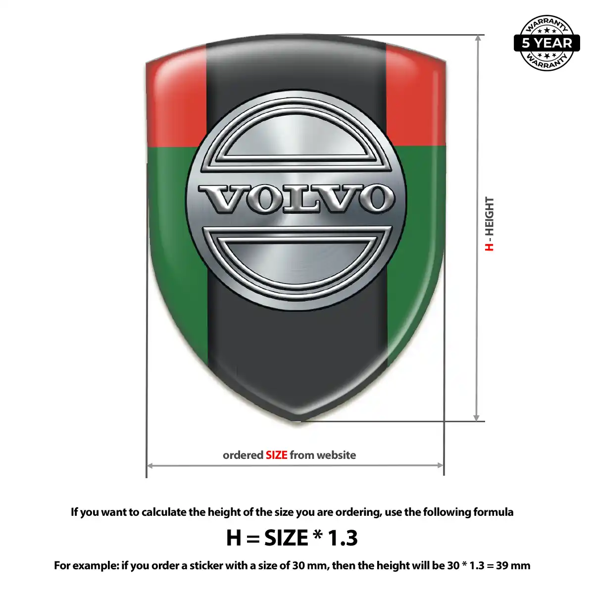 Volvo 3D Logo Sticker Outer Style