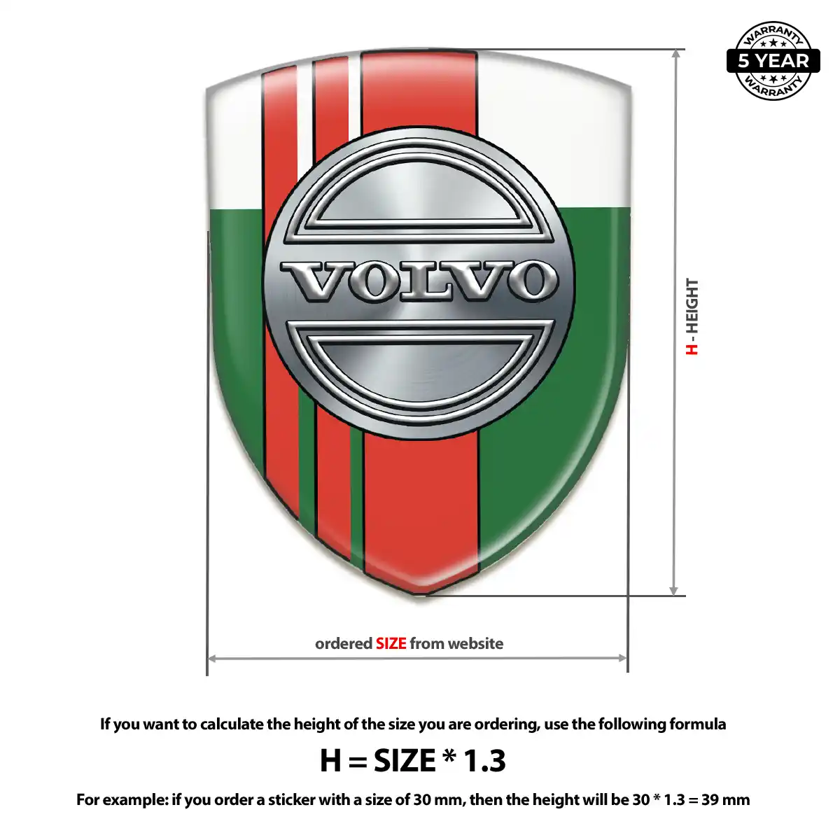 Volvo 3D Logo Sticker Premium Dome