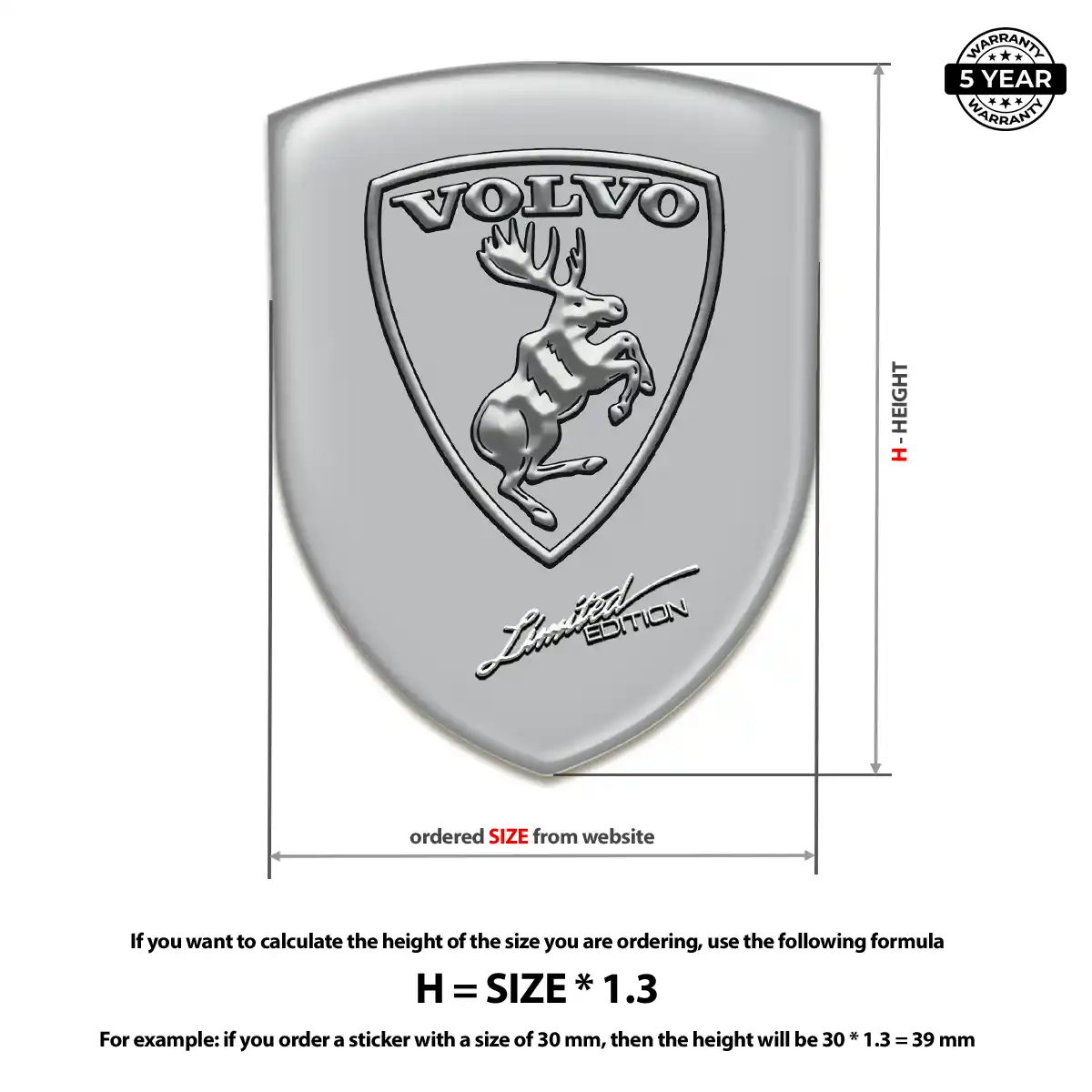 Volvo 3D Logo Sticker Prestige Line