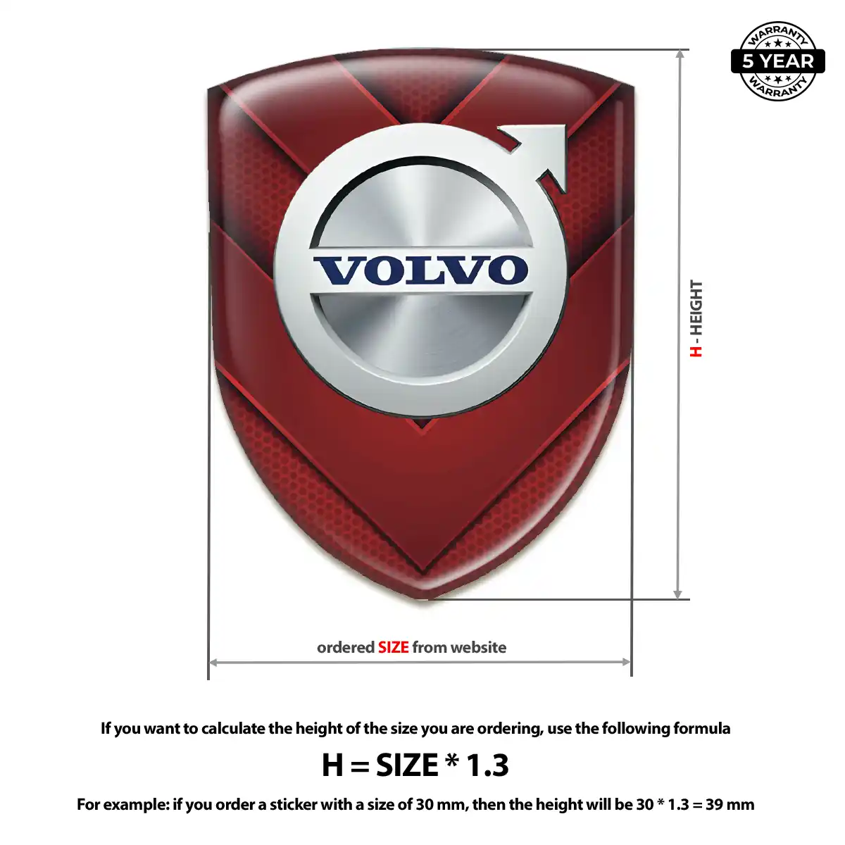 Volvo 3D Logo Sticker Prime Quality