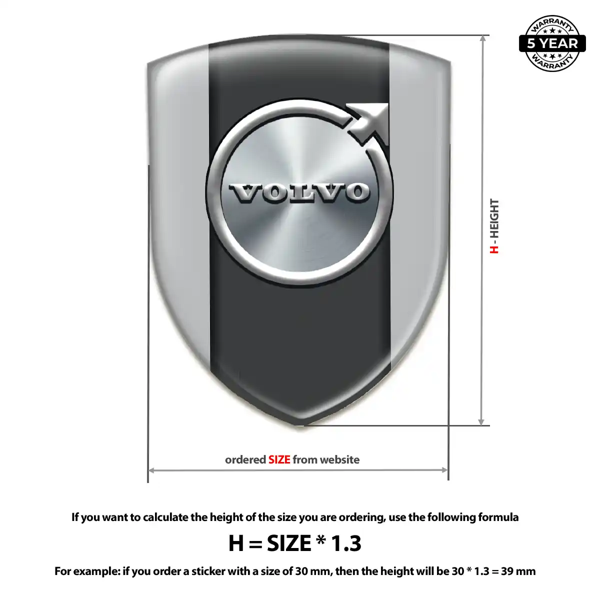 Volvo 3D Logo Sticker Refined Design
