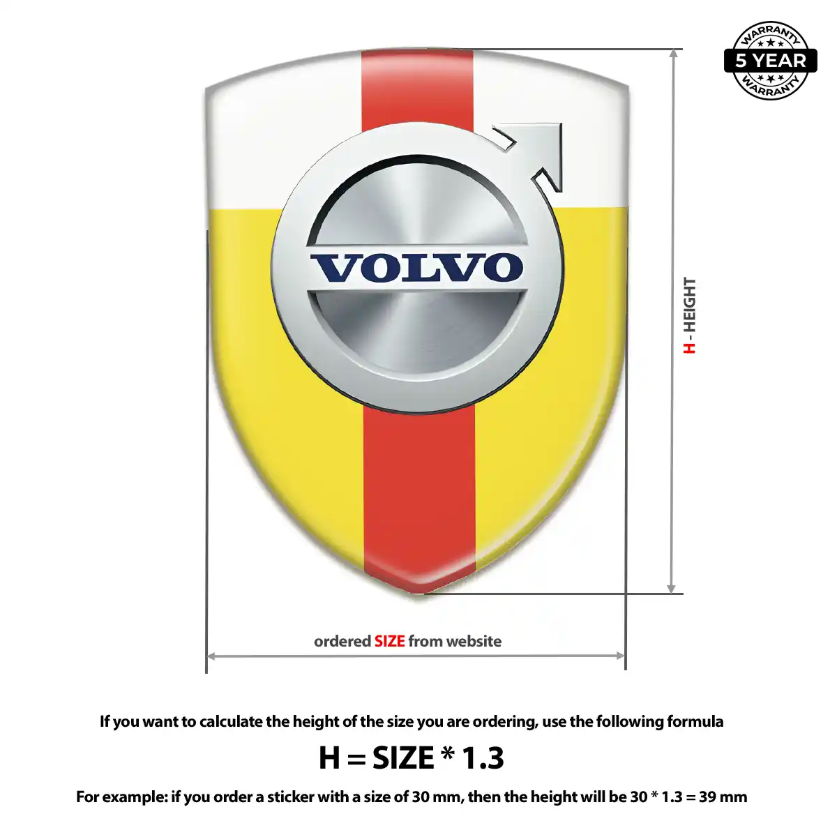Volvo 3D Logo Sticker Resin Elite