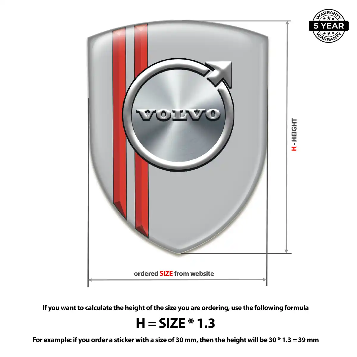 Volvo 3D Logo Sticker Signature Grade