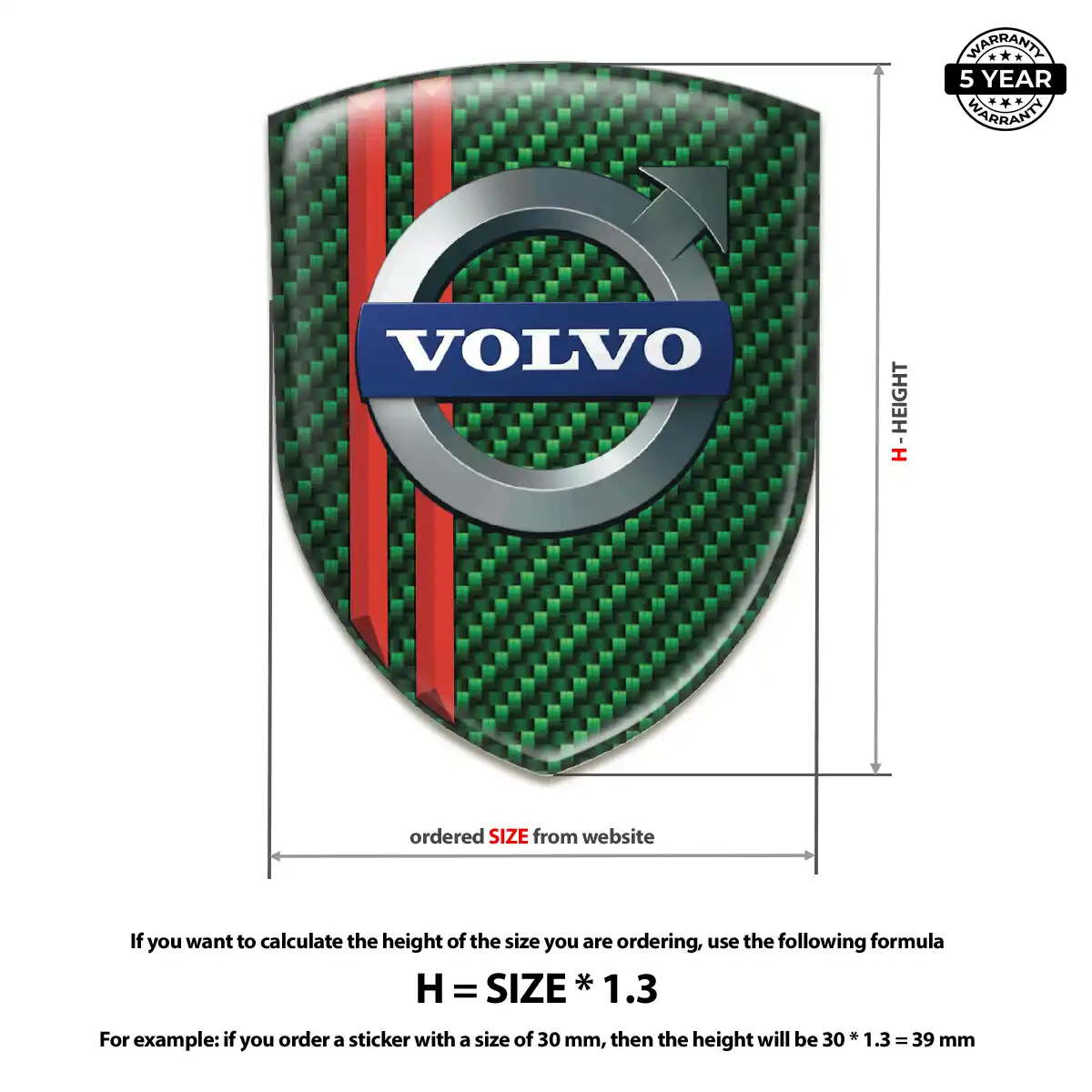 Volvo 3D Logo Sticker Sleek Style