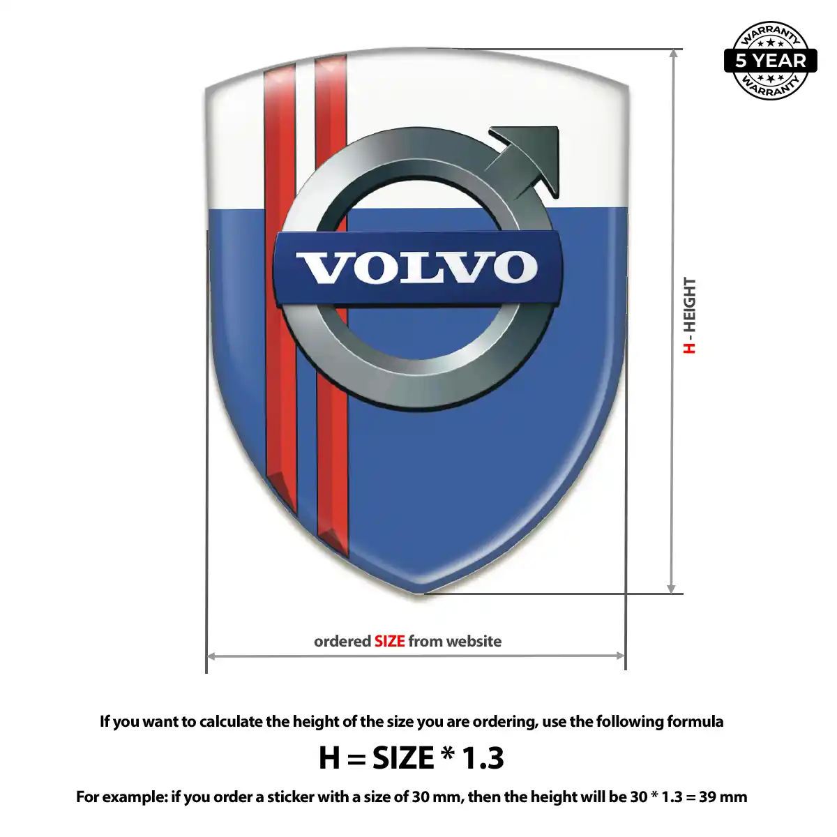 Volvo 3D Logo Sticker Superior Craft