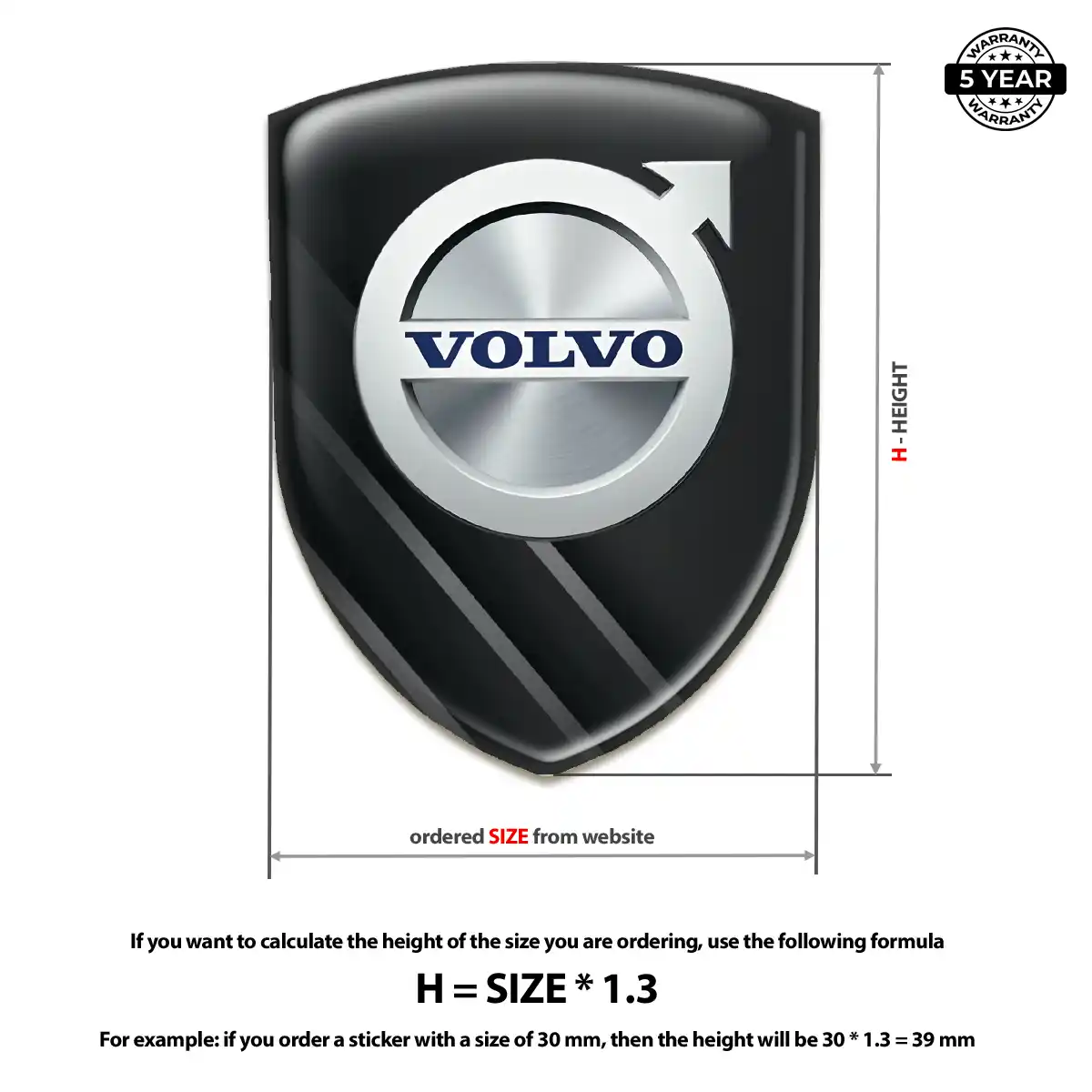 Volvo 3D Resin Sticker Cabin Style