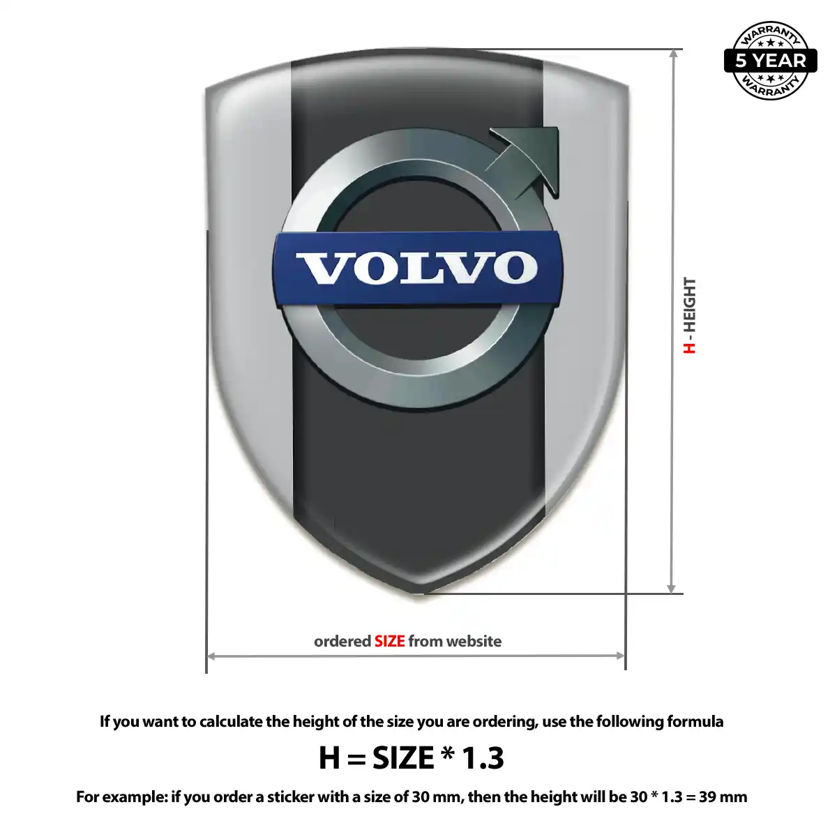 Volvo 3D Resin Sticker Elite Finish