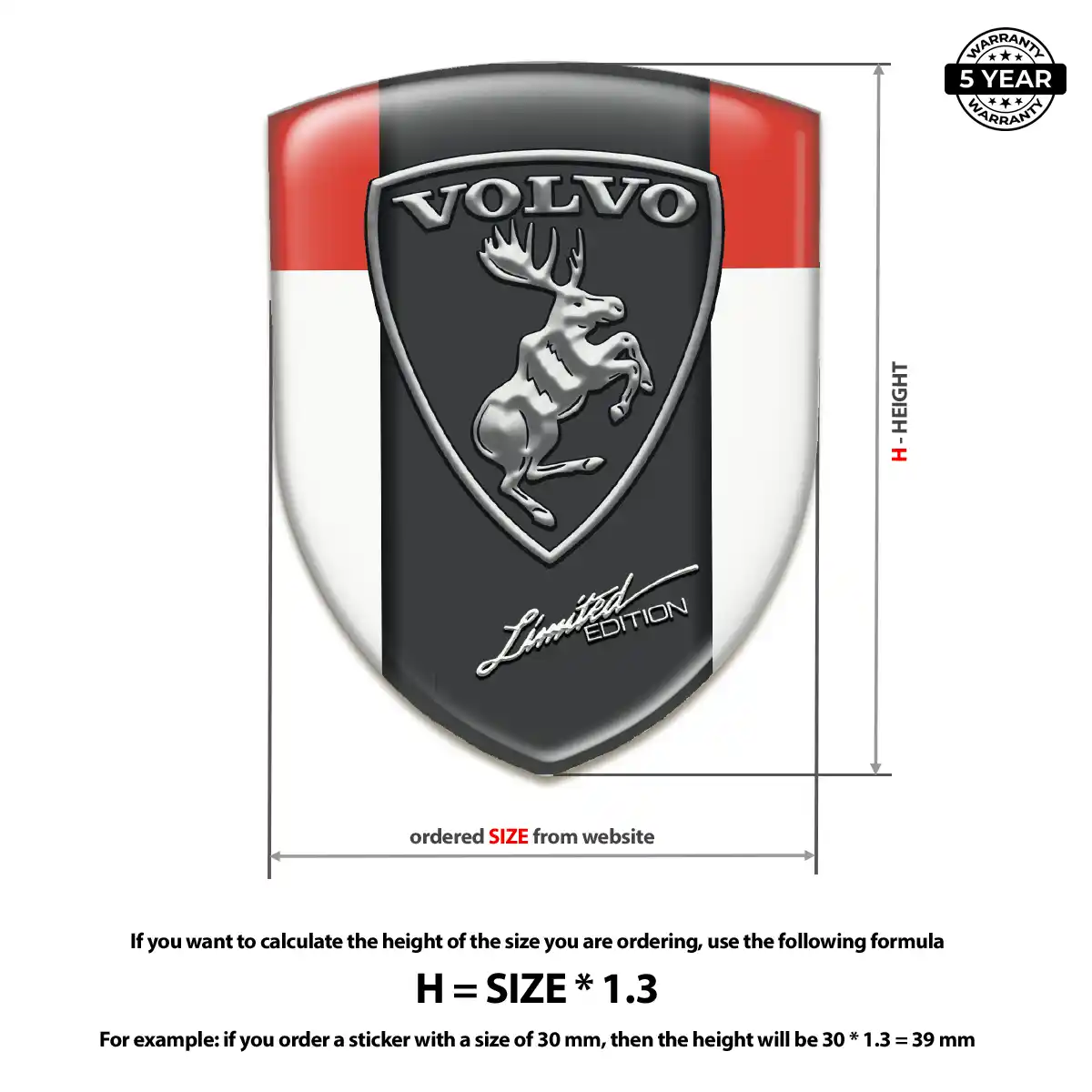 Volvo 3D Resin Sticker Exterior Luxe