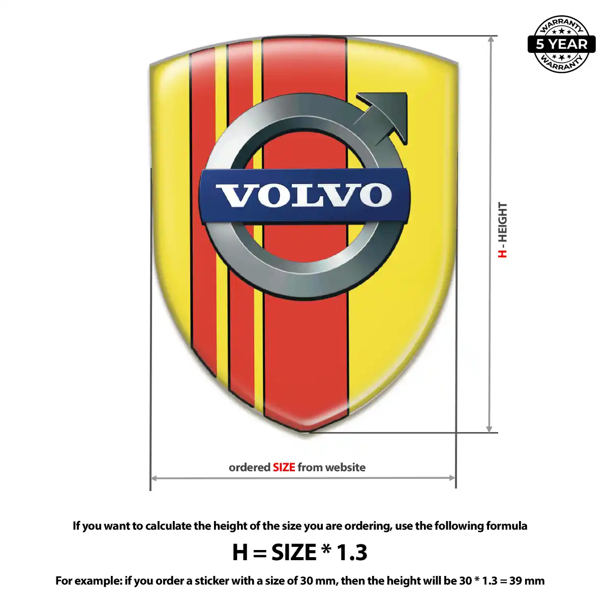 Volvo 3D Resin Sticker Interior Elegance