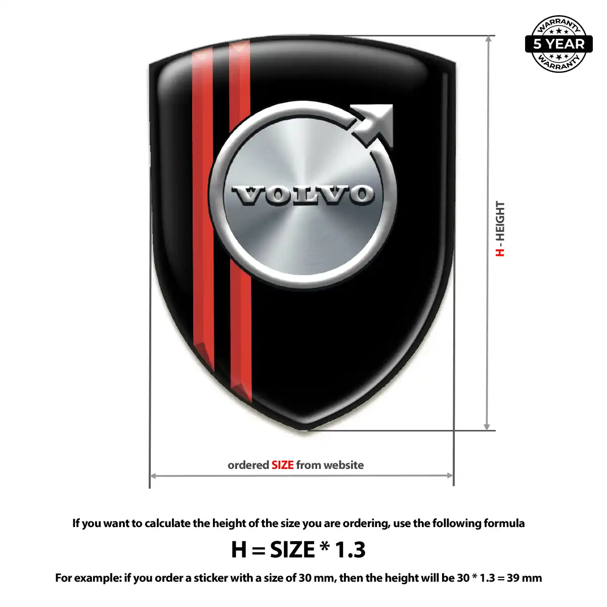 Volvo 3D Resin Sticker Interior Luxe