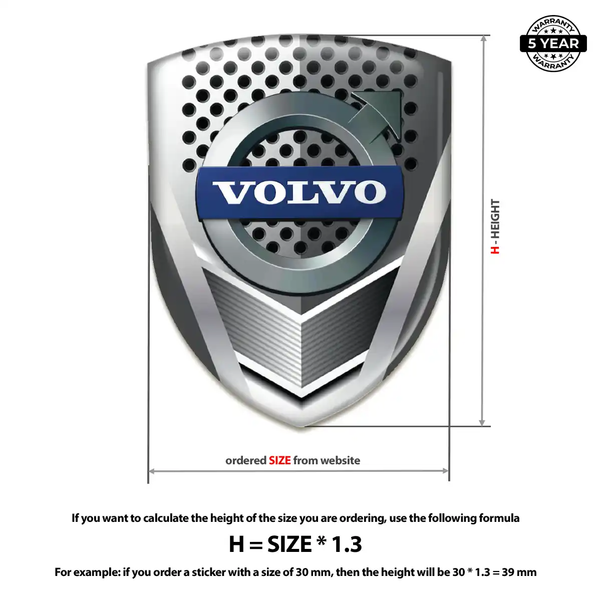 Volvo 3D Resin Sticker Noble Edition