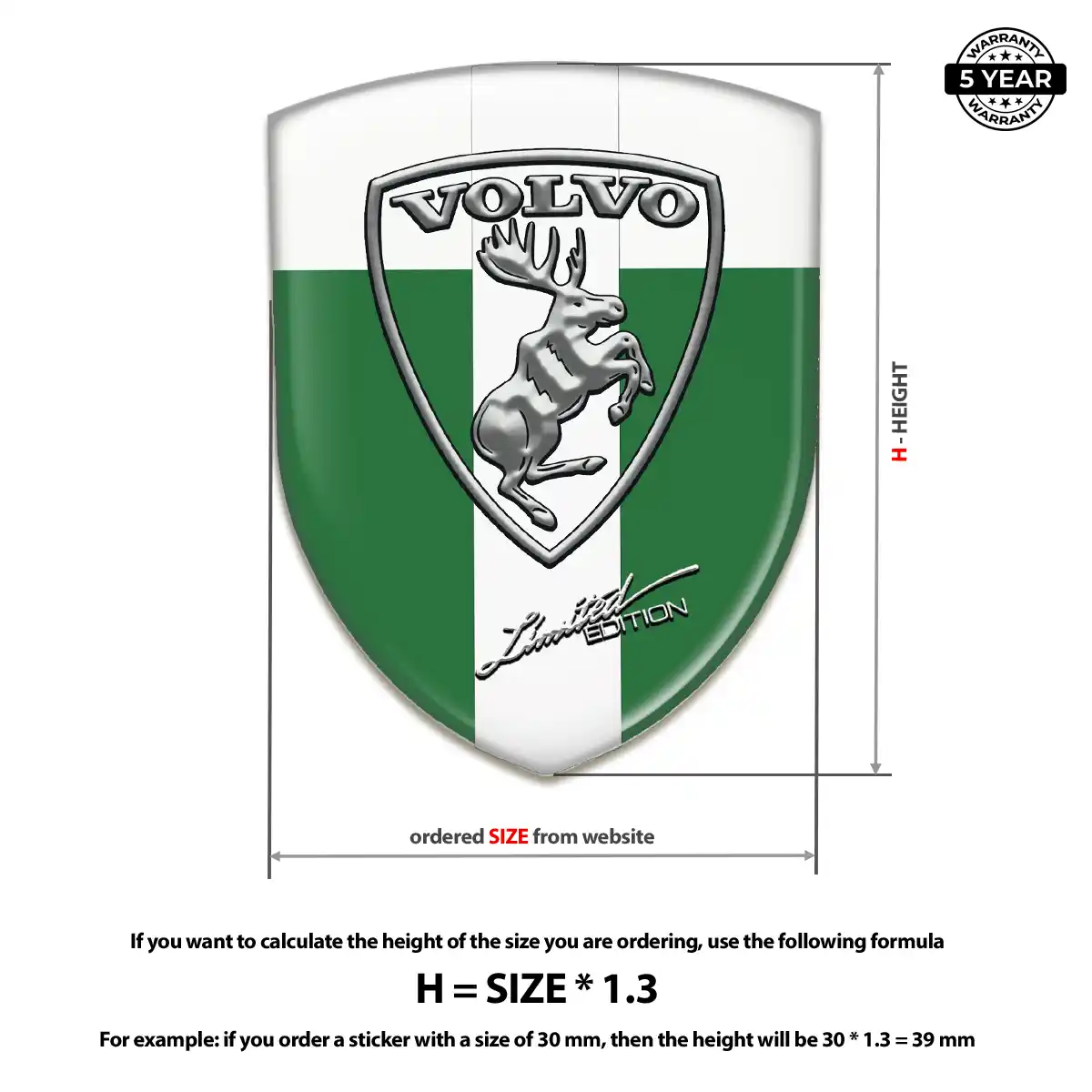 Volvo 3D Resin Sticker Opulent Line