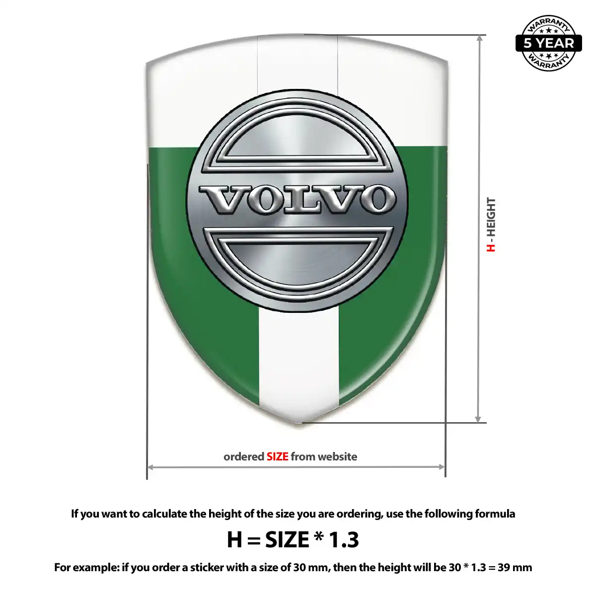 Volvo 3D Resin Sticker Outer Style