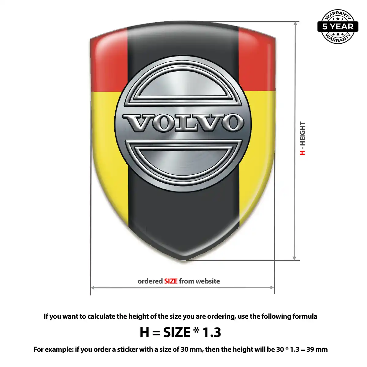 Volvo 3D Resin Sticker Premium Dome