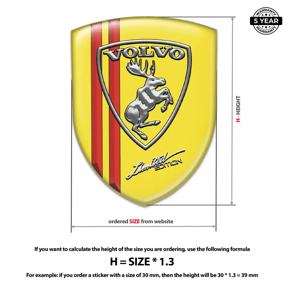 Volvo 3D Resin Sticker Prestige Line