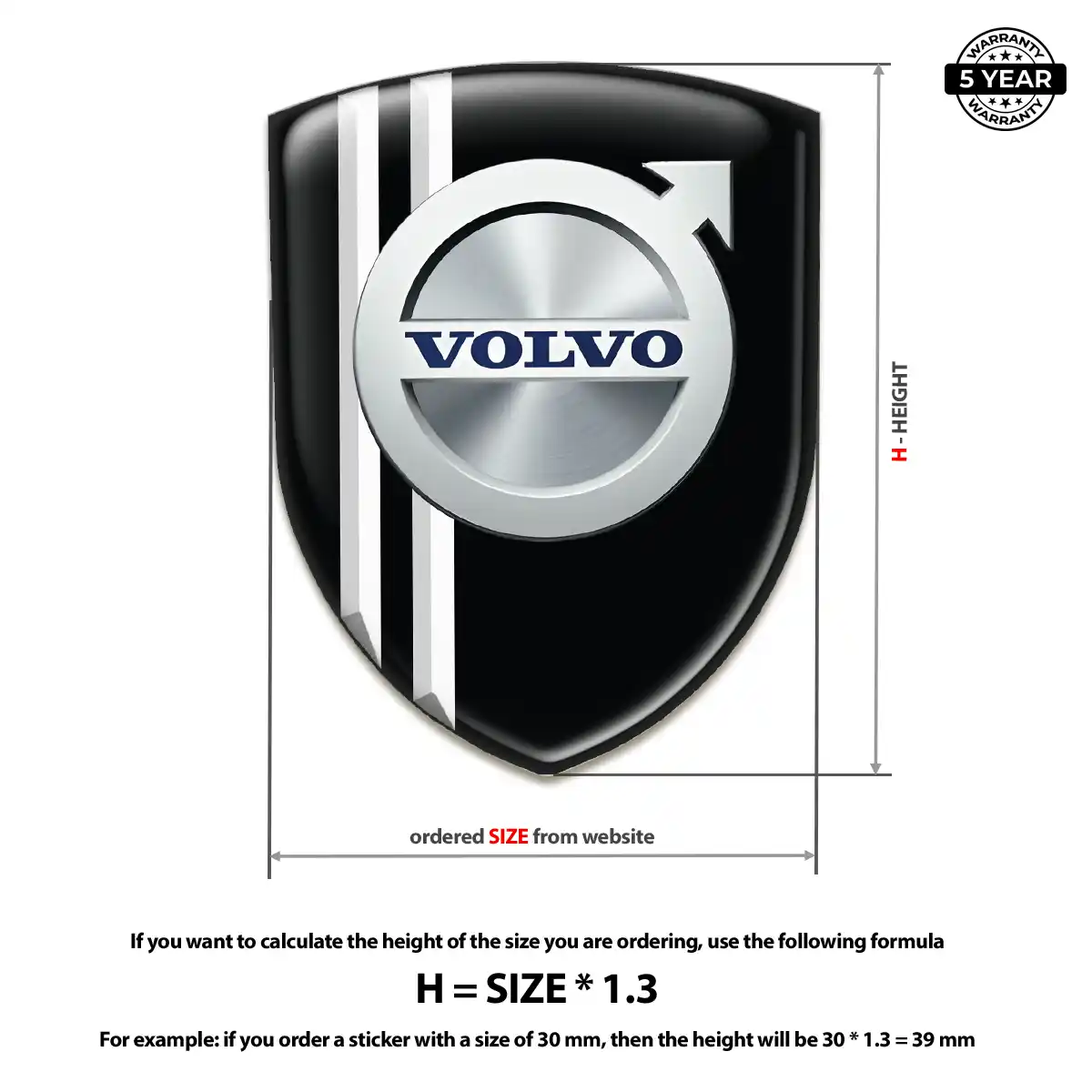 Volvo 3D Resin Sticker Prime Quality