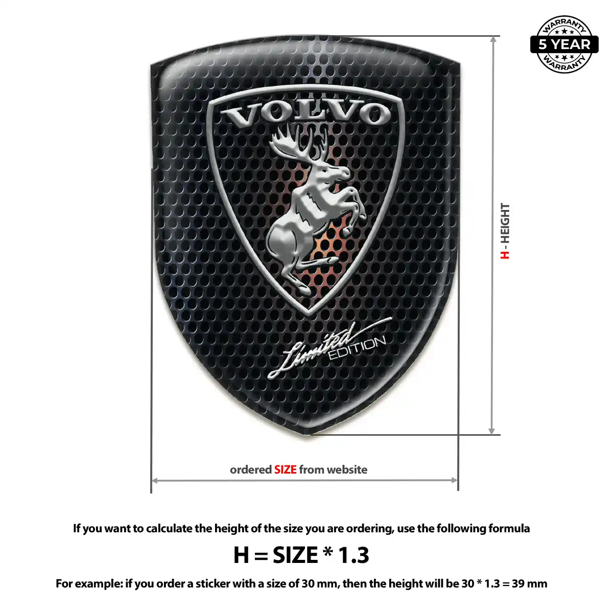 Volvo 3D Resin Sticker Refined Design