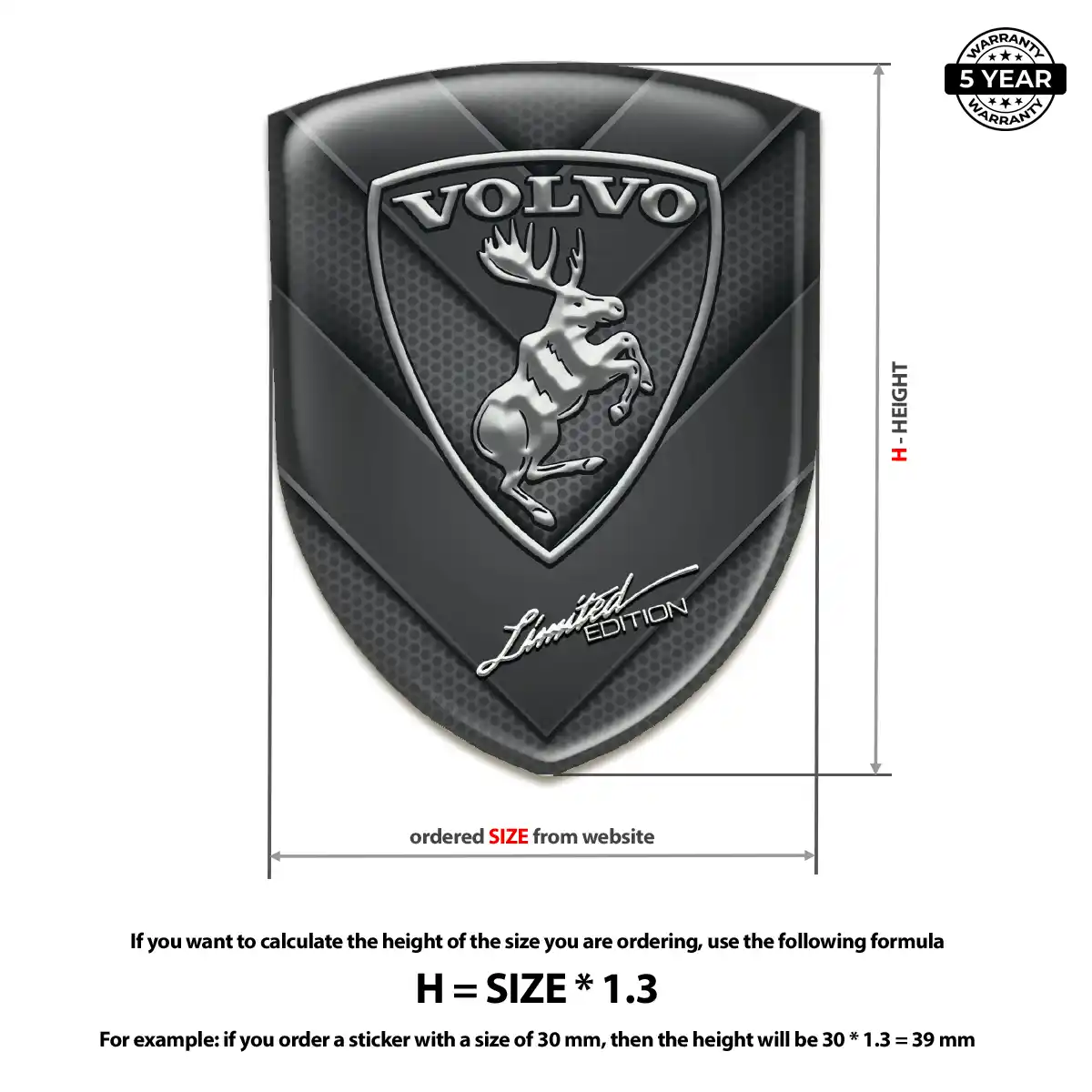 Volvo 3D Resin Sticker Resin Elite
