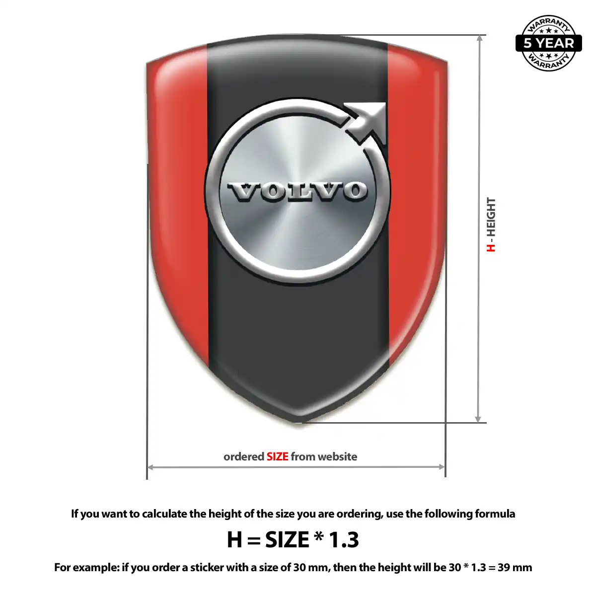 Volvo 3D Resin Sticker Resin Luxe