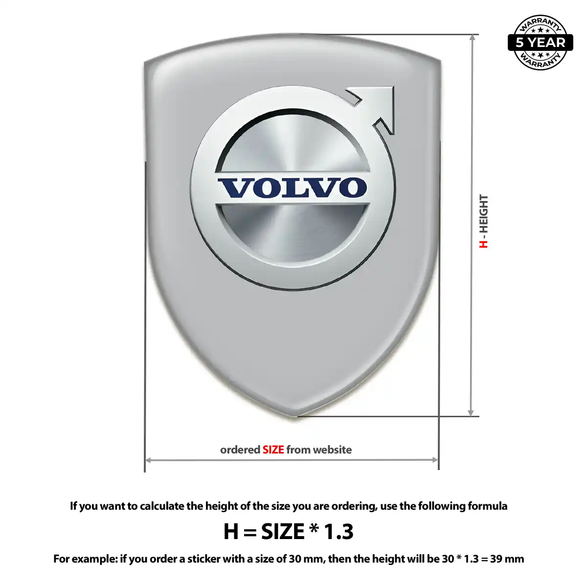 Volvo 3D Resin Sticker Signature Grade